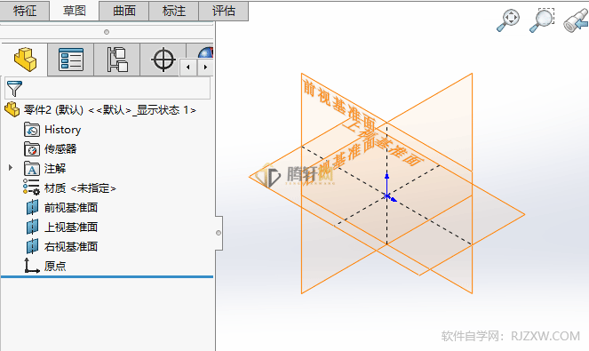 SolidWorks显示主要基准面的方法第3步