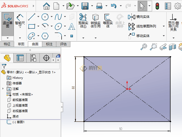 Solidworks角度距离绘制倒角的方法第1步