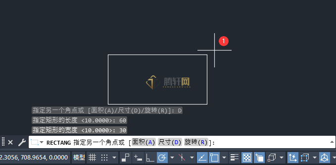 AutoCAD画长方形如何定义尺寸第6步