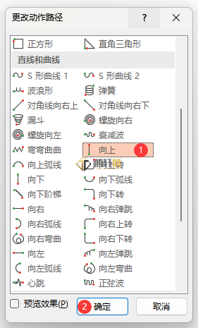 PowerPoint怎么设置向上路径动画第4步