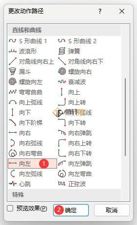 PowerPoint怎么设置向左路径动画第4步