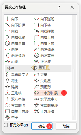 PowerPoint十字形扩展路径动画怎么设置第4步