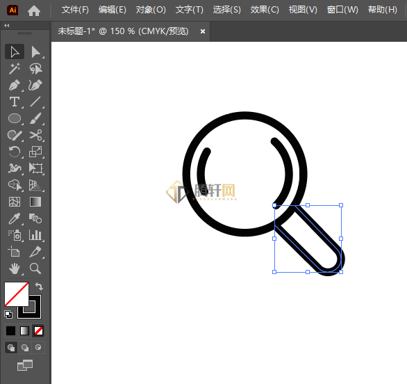 Illustrator2022绘制放大镜图标的方法第4步