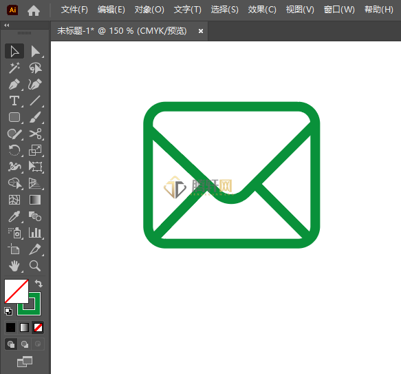 Illustrator2022绘制一个邮箱图标的方法第4步