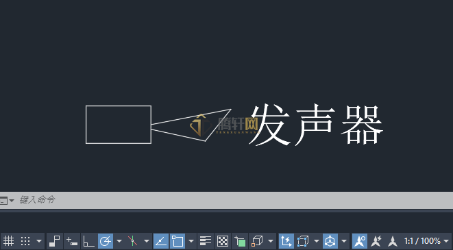 AutoCAD 2024绘制发声器图例的方法第6步