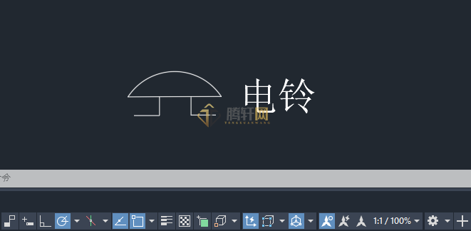 AutoCAD 2024绘制消防中电铃图例的方法第6步