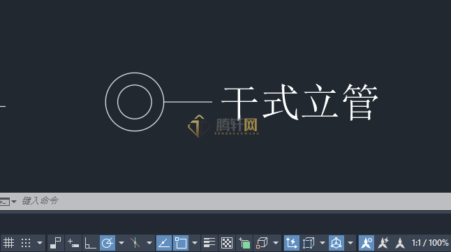 AutoCAD 2024绘制干式立管图标的方法第6步