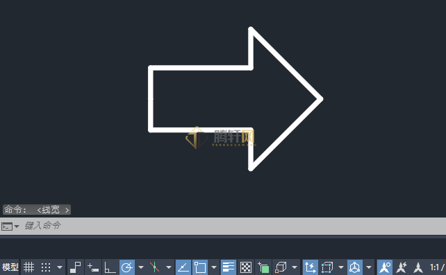 AutoCAD 2024绘制一个向右的箭头图标第5步