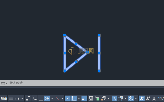 AutoCAD 2024绘制向右快进图标的方法第4步