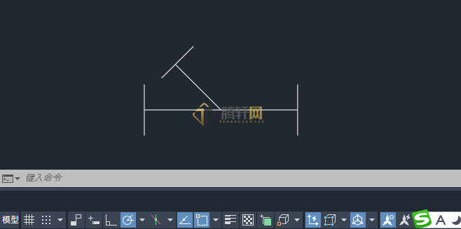 AutoCAD 2024绘制斜三通图例的方法第3步