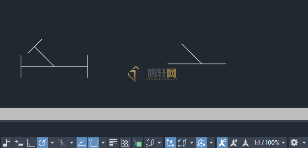 AutoCAD 2024绘制斜三通图例的方法第4步