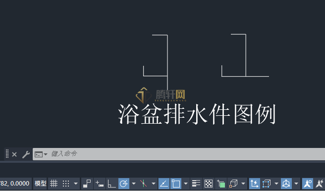 AutoCAD 2024绘制浴盆排水件图例的方法第7步