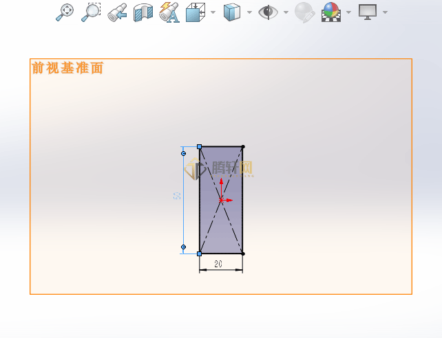 Solidworks前视基准面进入草绘的方法第4步